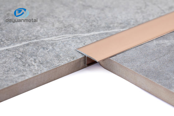 6063 آلومینیوم رزگلد T Profiles T5 Temper Andizing T Shape Metal Transition Trim for Decorating Wall Hotel